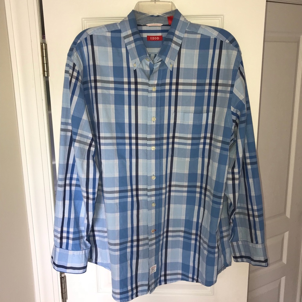 Blue Plaid button up shirt size Large Men’s